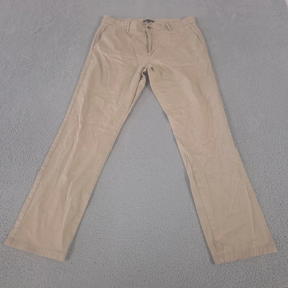 Banana‎ Republic Pants Mens 36x34 Tan Relaxed Tapered Leg Stretch Chino Khakis